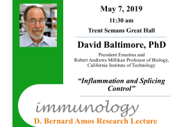 flyer for David Baltimore lecture